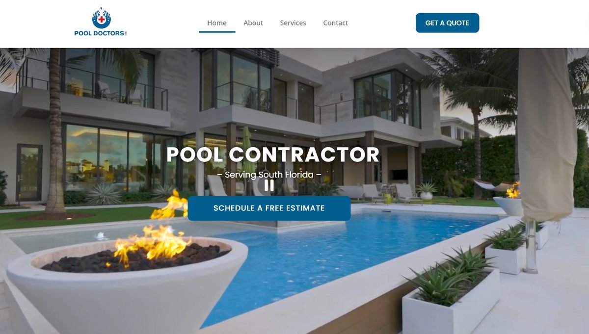 Site da Pool Doctors Florida